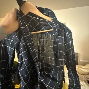 Woman’s blue dress